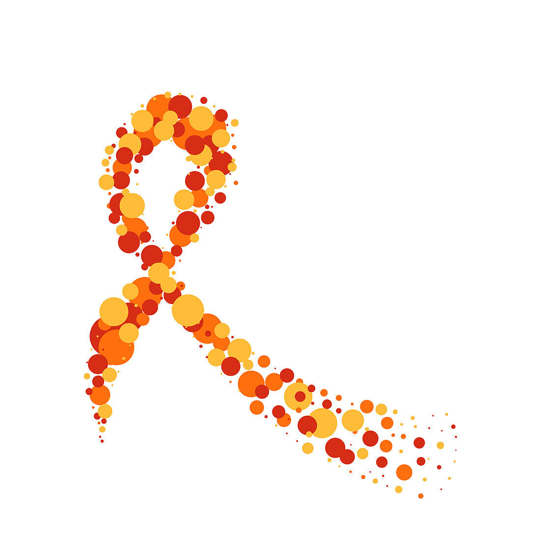 Multiple sclerosis awareness ribbon, conceptual illustration