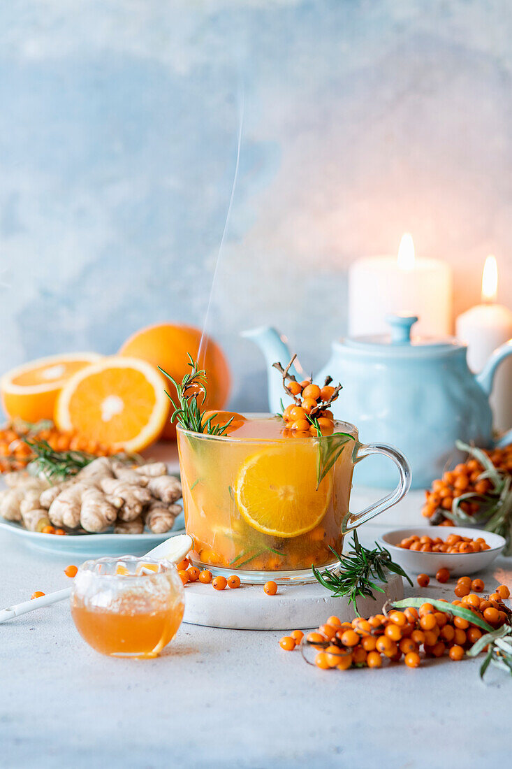 Sanddorn-Orangen-Tee