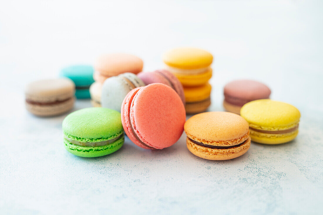 Many different macarons (France)
