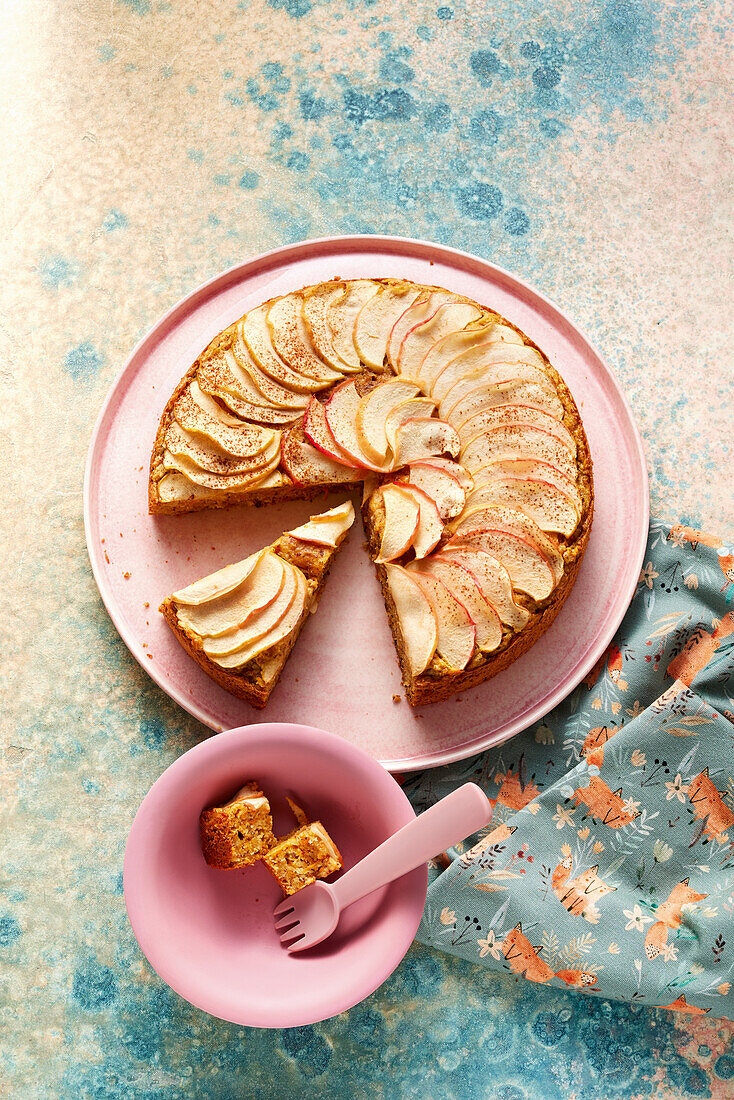 Süßkartoffelkuchen mit Apfeltopping