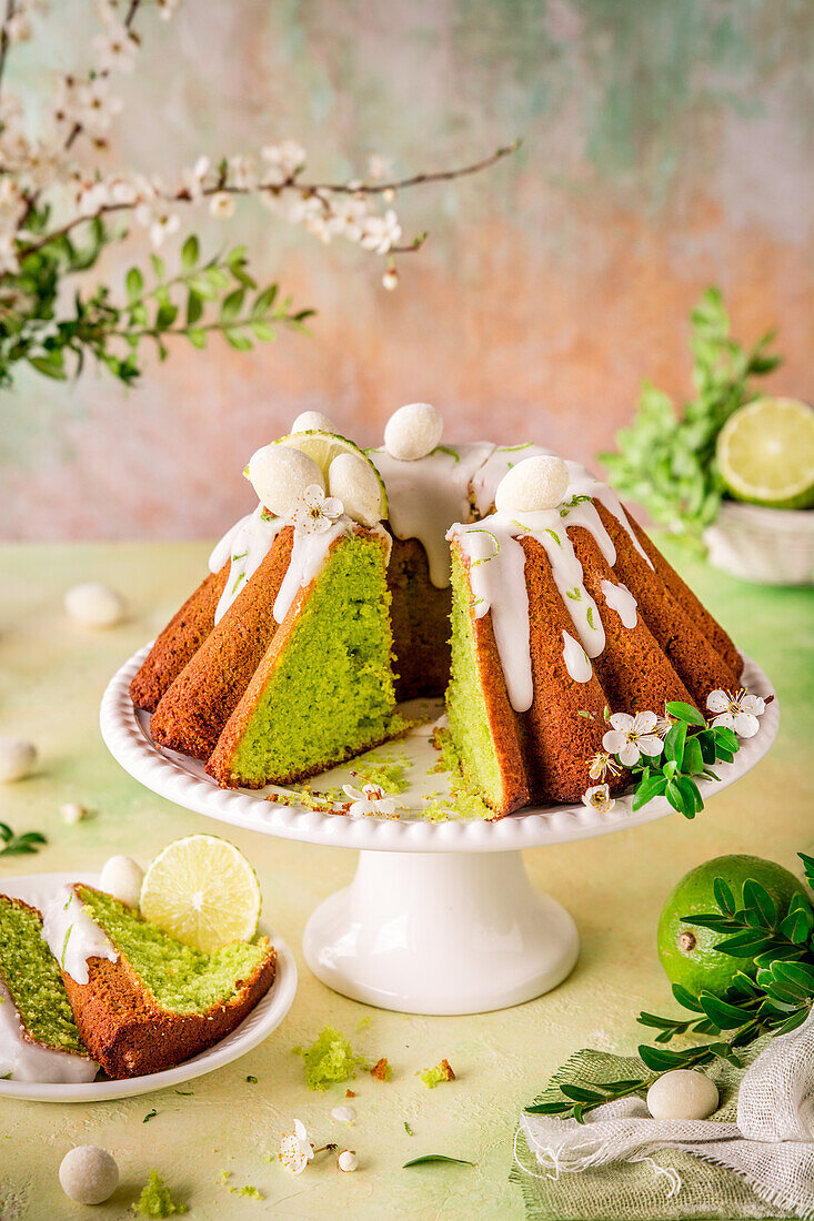 Green Easter cake
