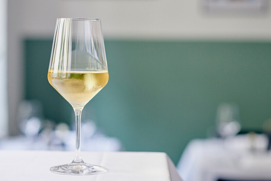 A glass of white wine