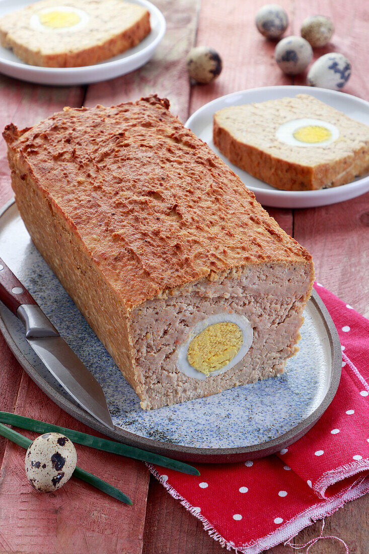 Meat pate with boiled egg