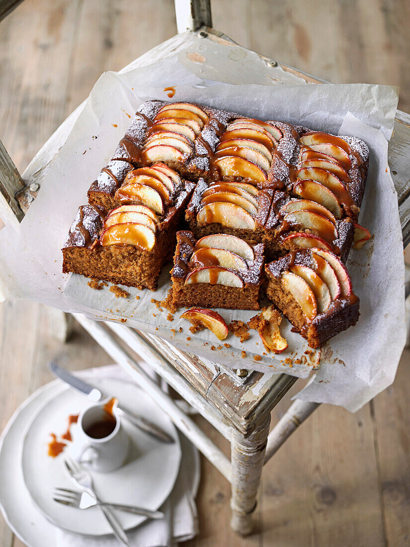 Spiced toffee apple cake