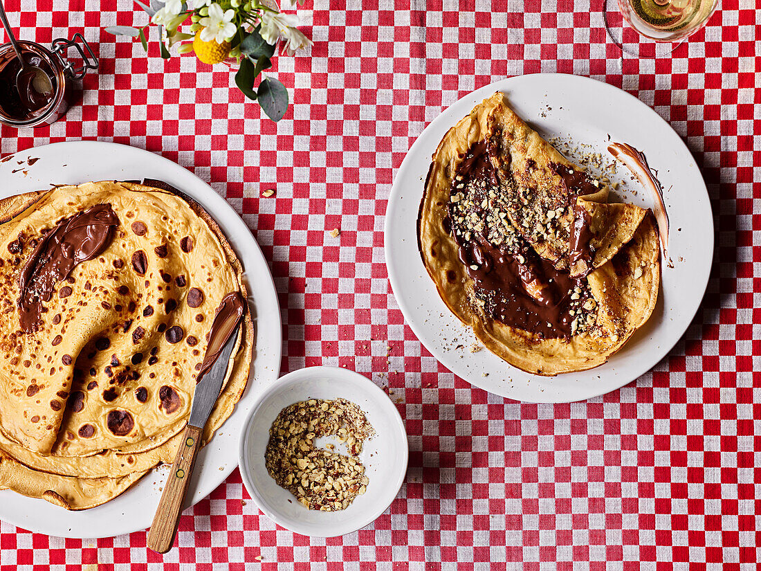 Chocolate and hazelnut crêpes