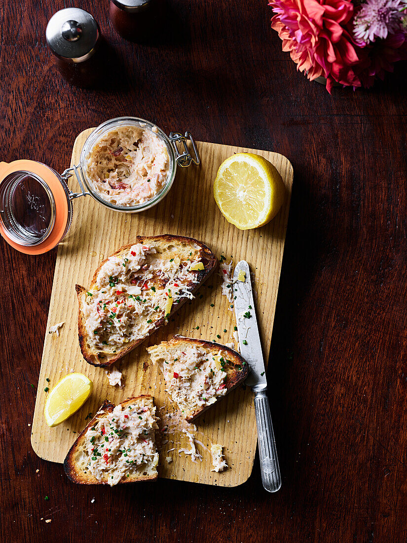 Potted crab on sourdough toast