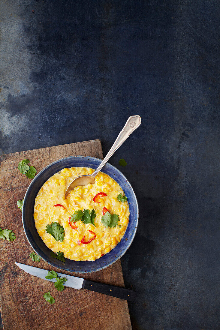 Creamed corn with chilli and smoky paprika
