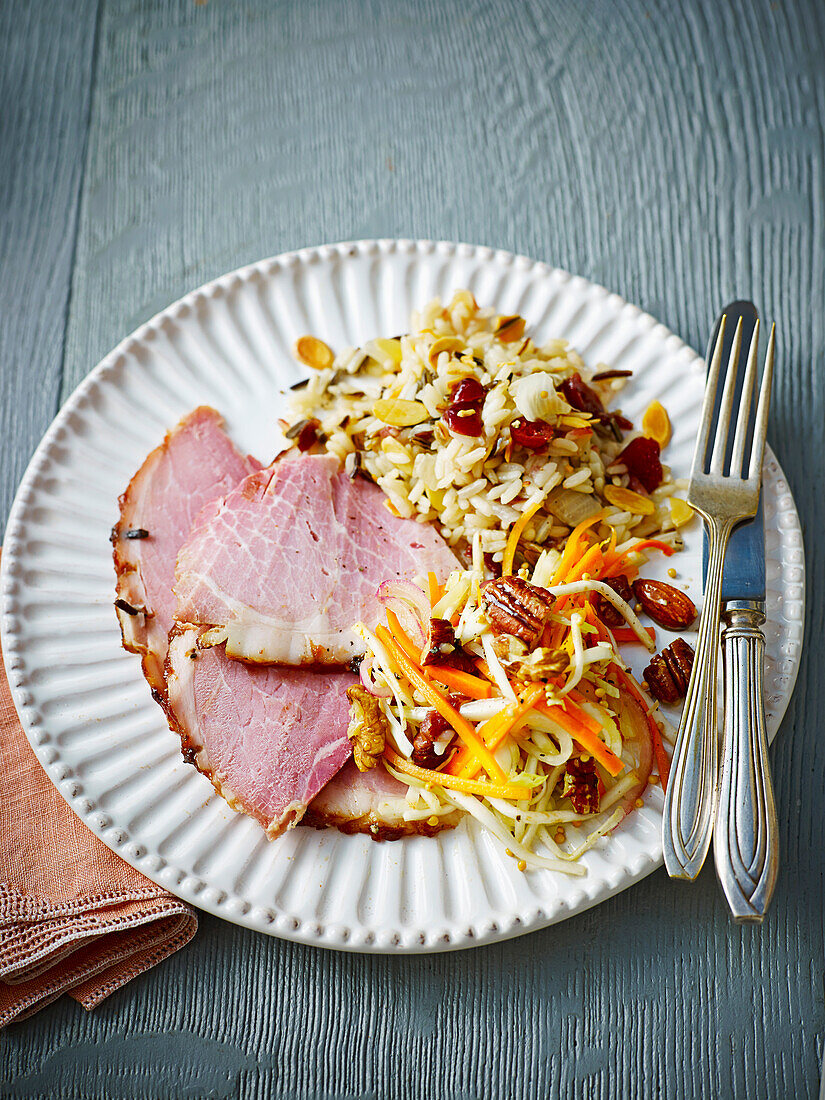 Spiced Christmas gammon with membrillo glaze