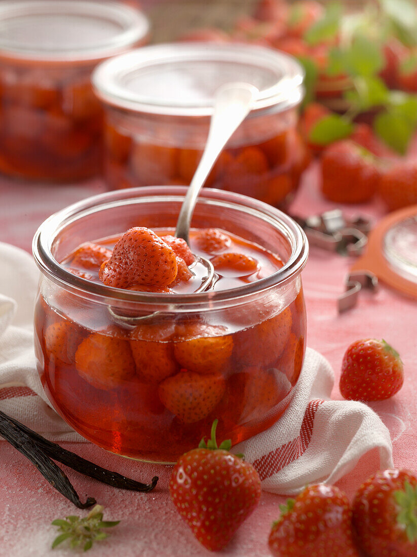 Bottled strawberries