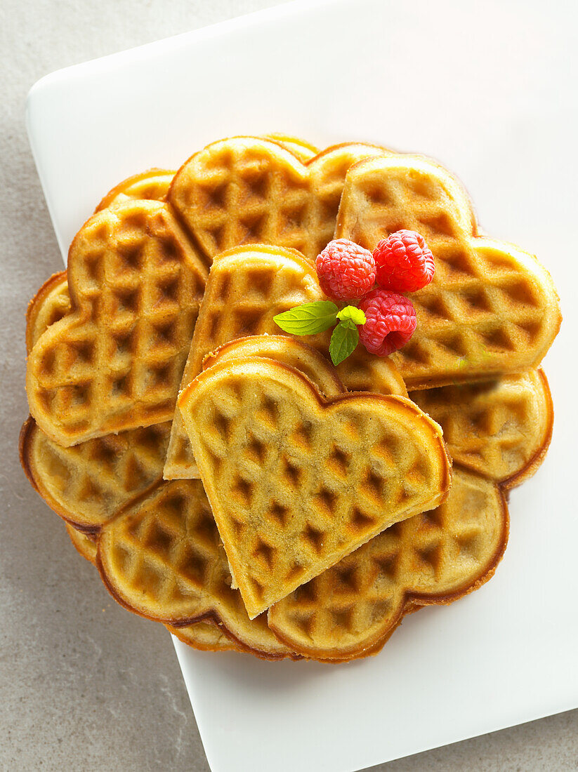 Heart-shaped waffles