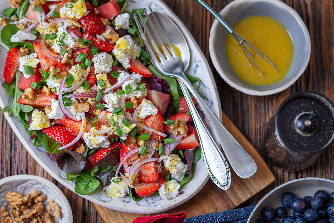 Strawberry salad with feta