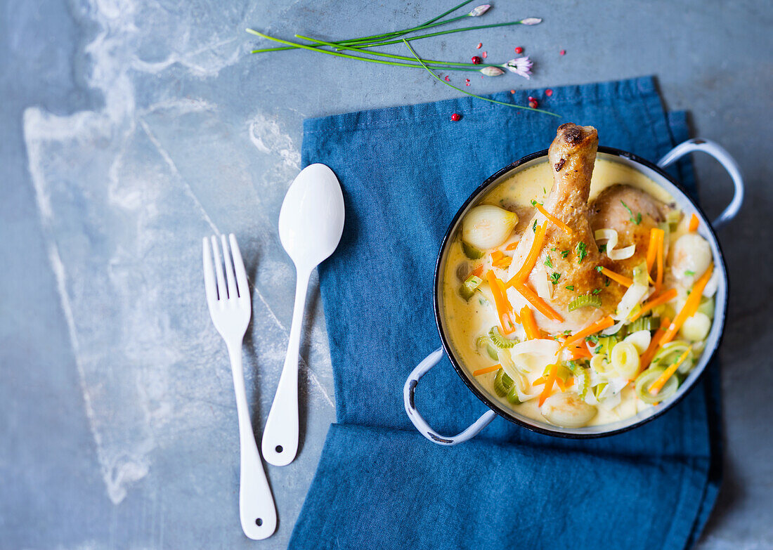 Waterzooi (Flemish stew) with chicken