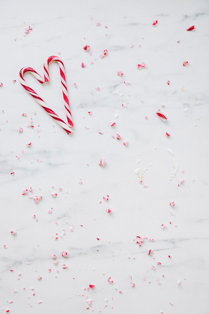 Heart-shaped candy canes