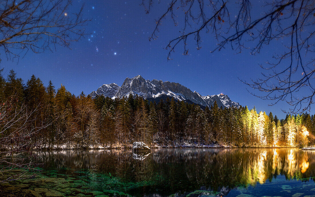 Orion Constellation over the Mountains, Bavaria, Germany