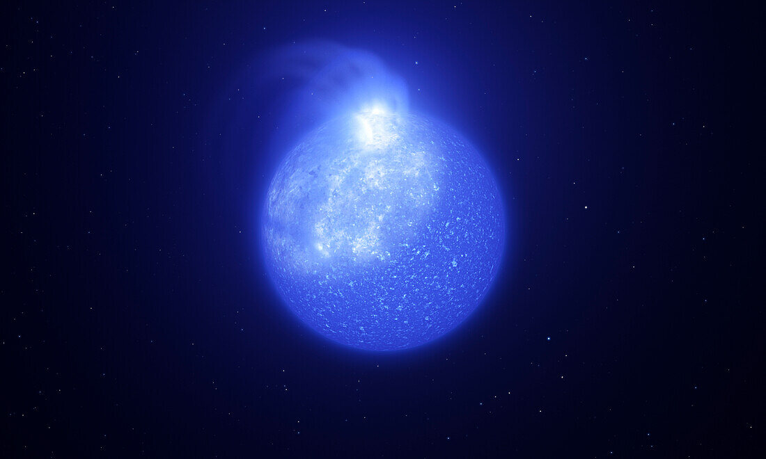Giant magnetic spot on star's surface, illustration