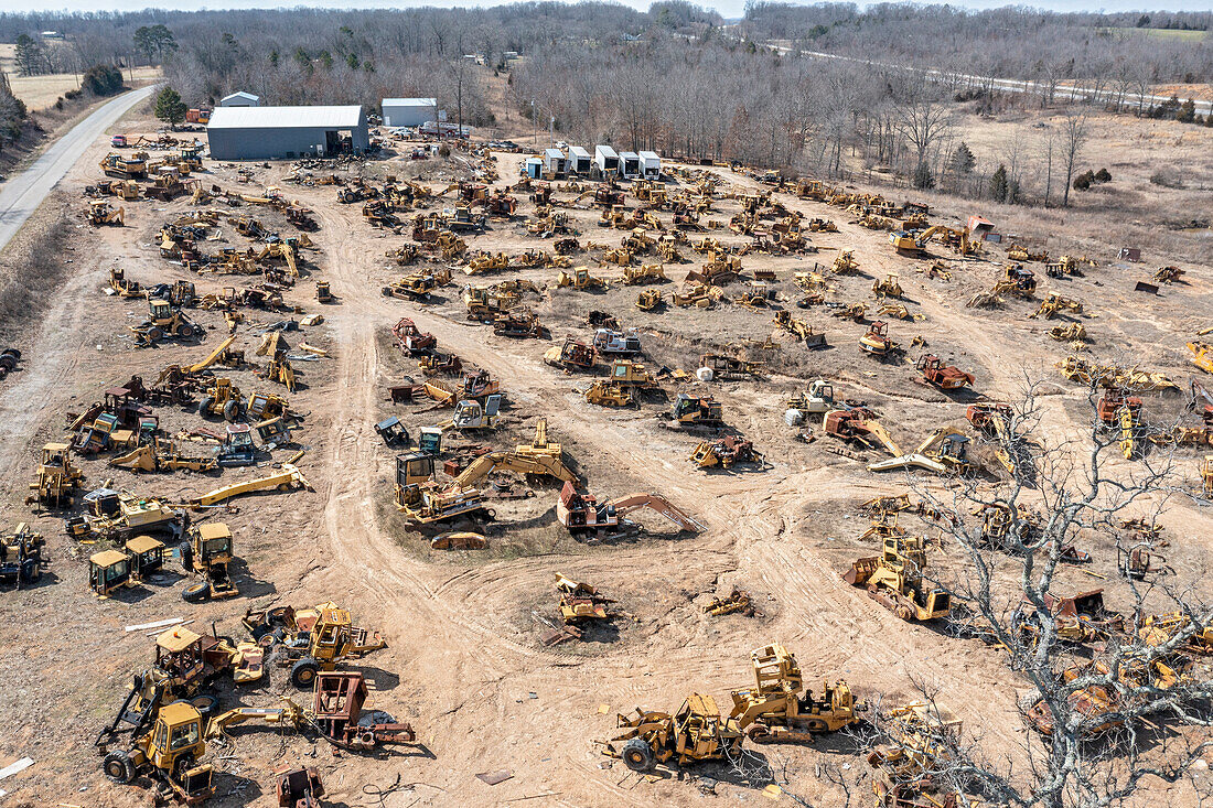 Scrap yard for construction equipment