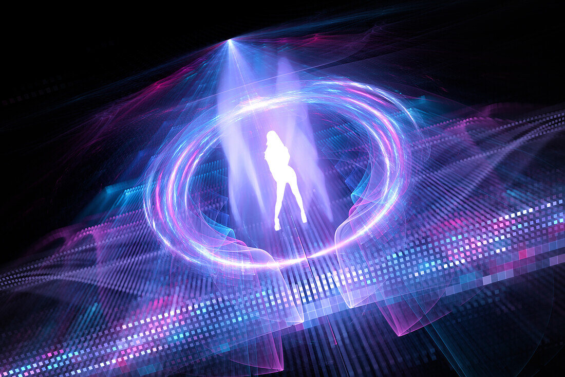 Neon cybersex, abstract illustration