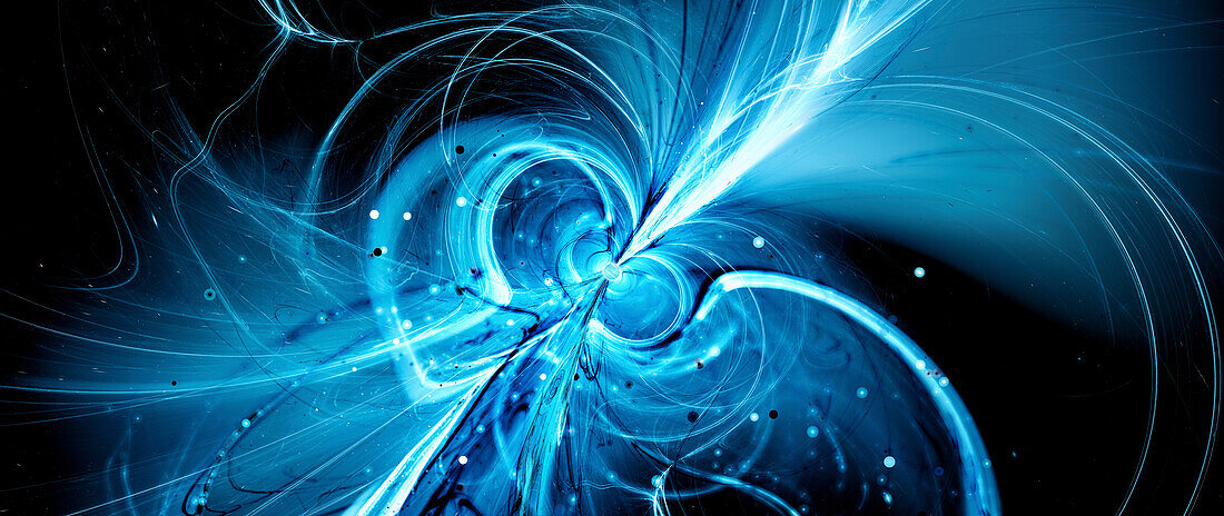 Spinning neutron star, abstract illustration