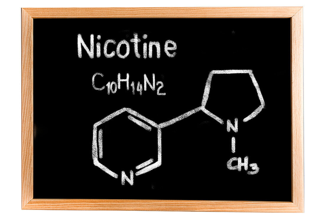 Chemical composition of nicotine, conceptual image
