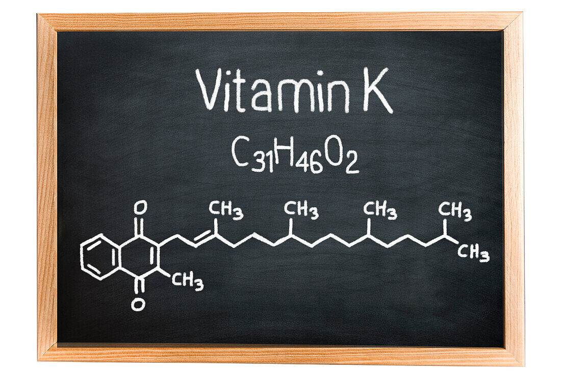 Chemical composition of vitamin K, conceptual image