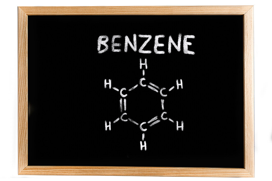 Chemical composition of benzene, conceptual image