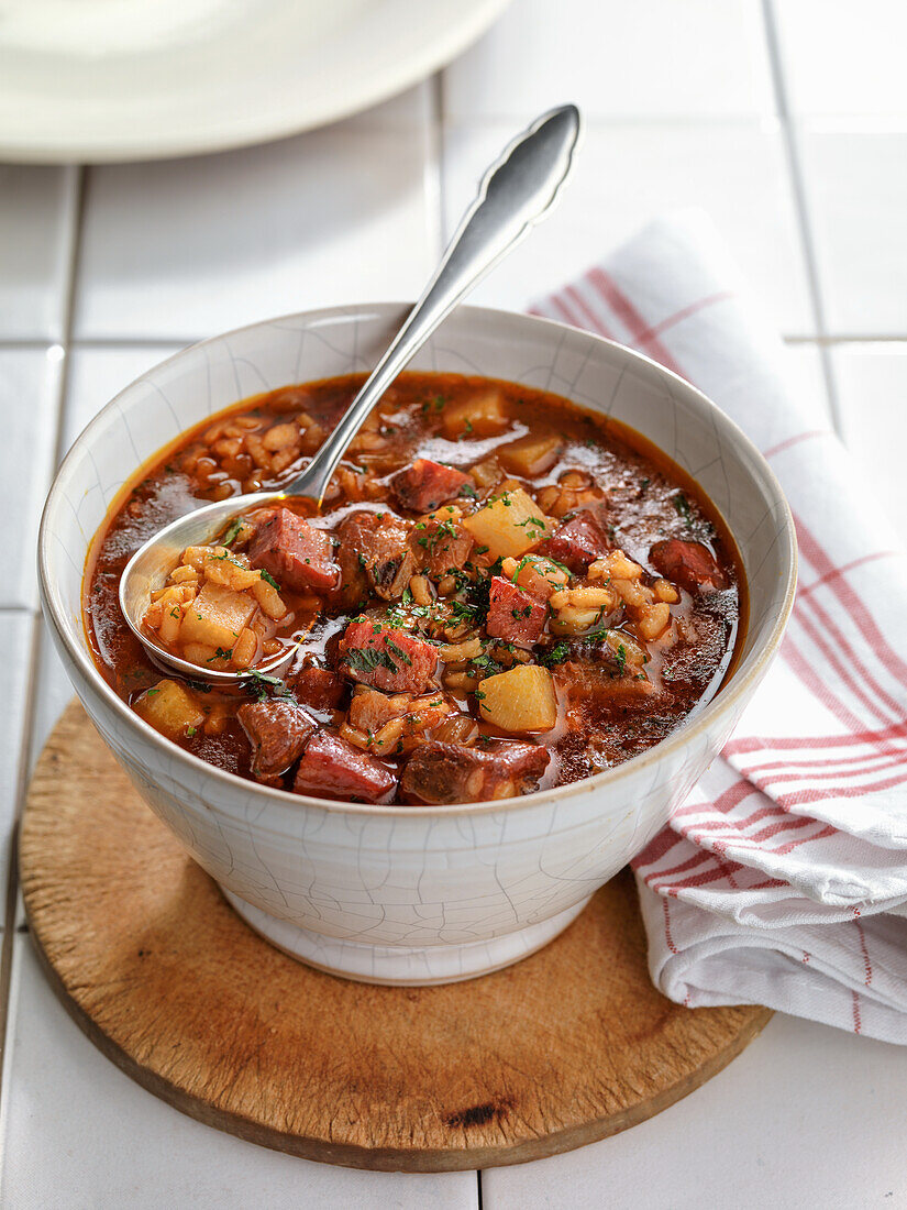 Arroz Caldoso (rice stew, Spain) with pork