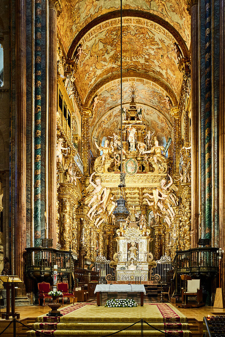 Altar in der Kathedrale von Santiago de Compostela, Galicien, Spanien