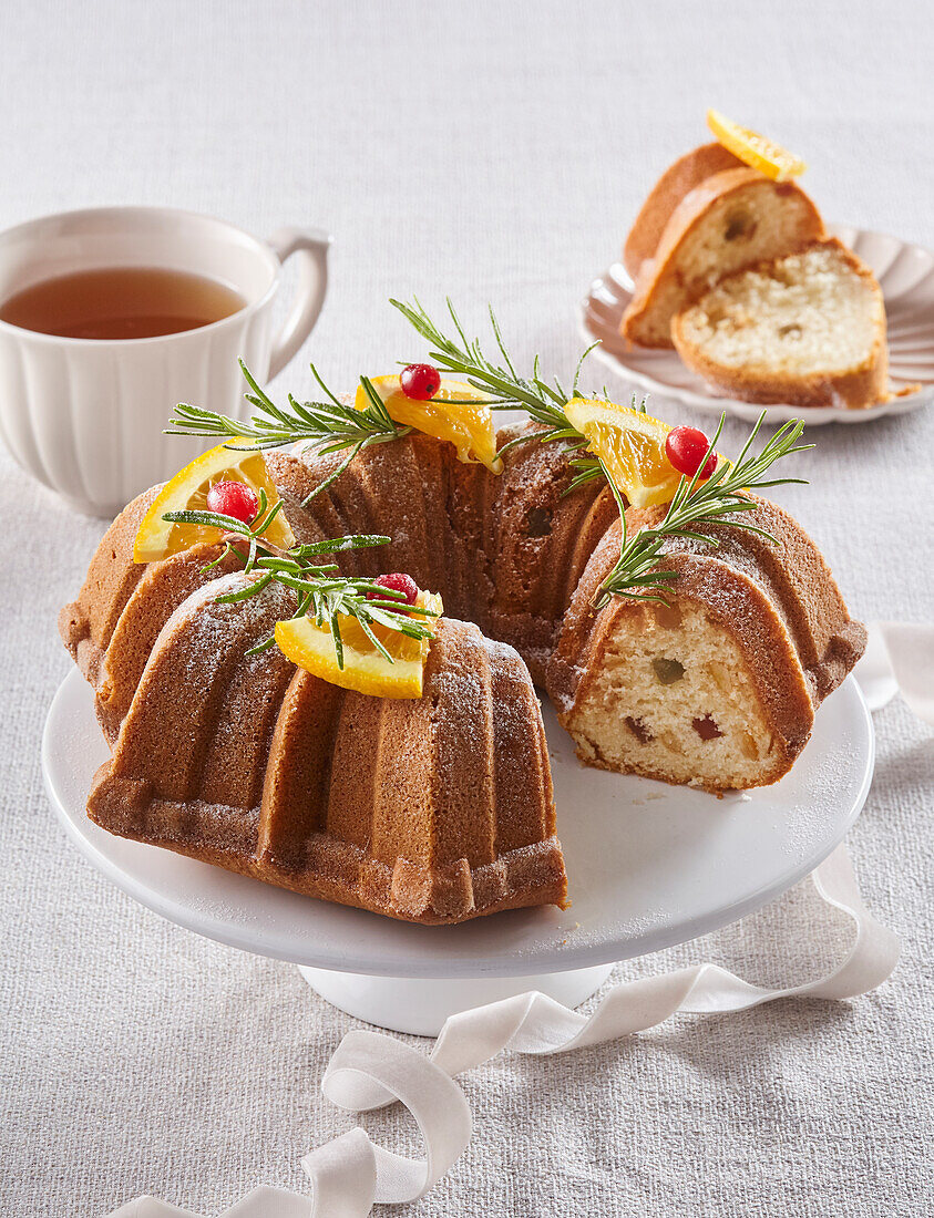 Christmas Bundt Cake with candied fruit