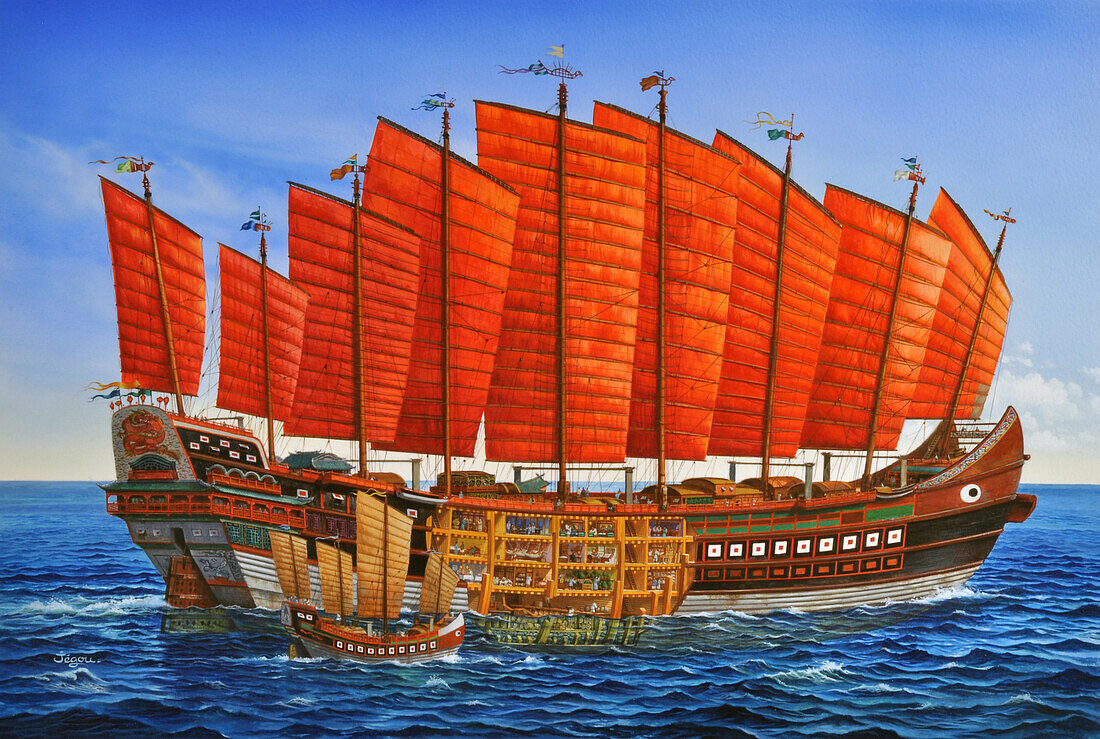 Junk of Zheng He, illustration