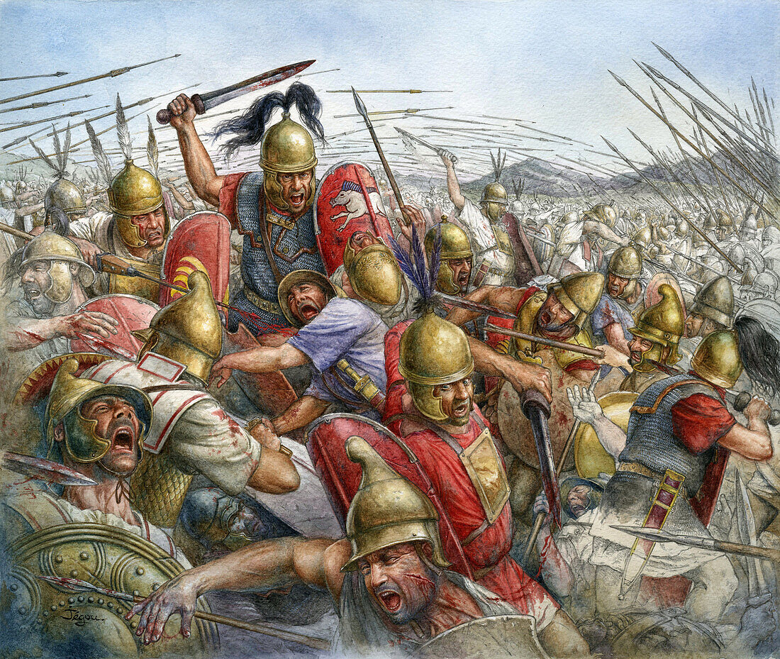 Battle of Pydna, 168 BC, illustration
