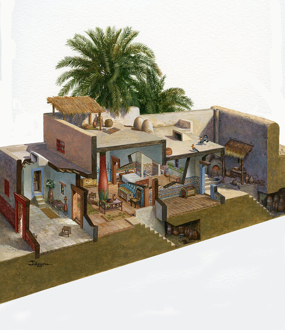 House of craftsman, Ancient Egypt, illustration