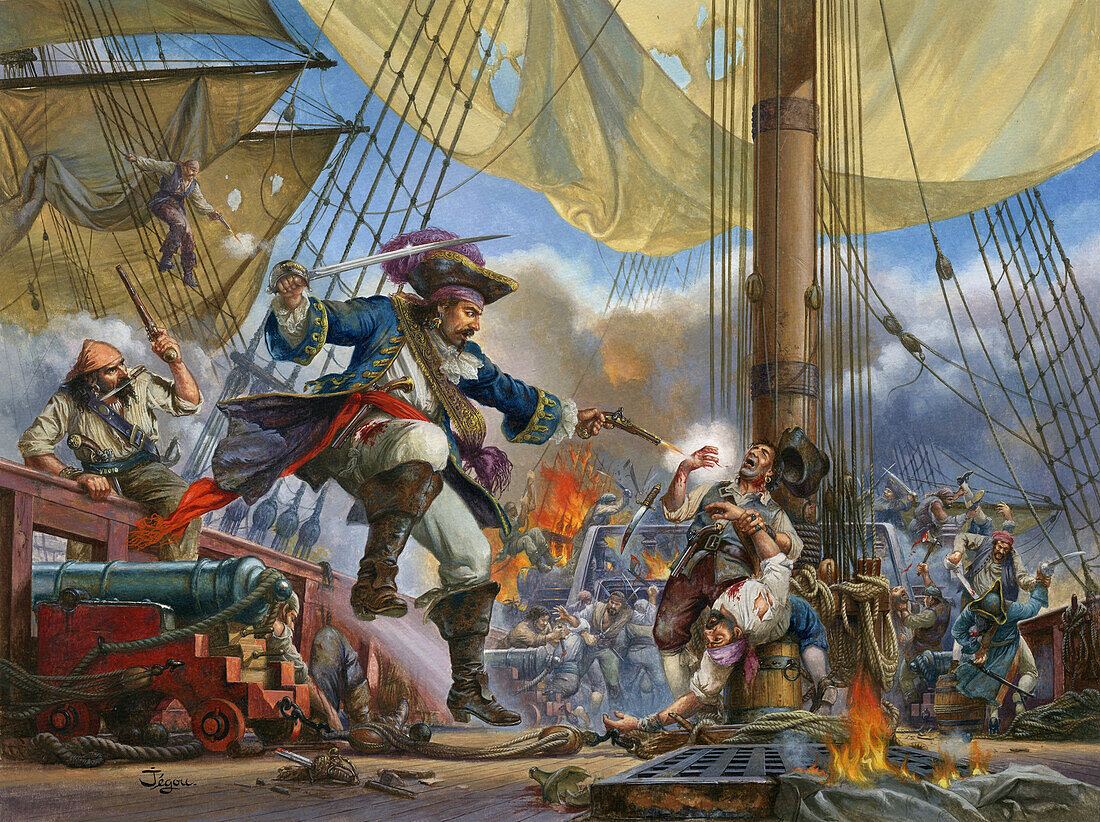 Pirate attack, illustration