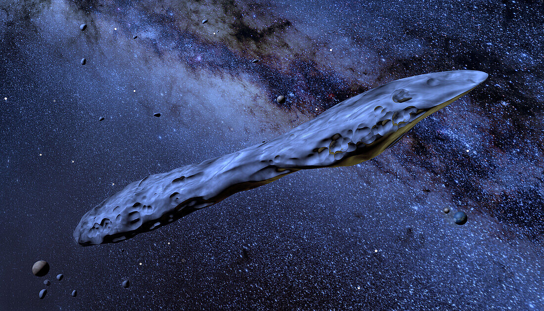 Asteroid 'oumuamua, illustration