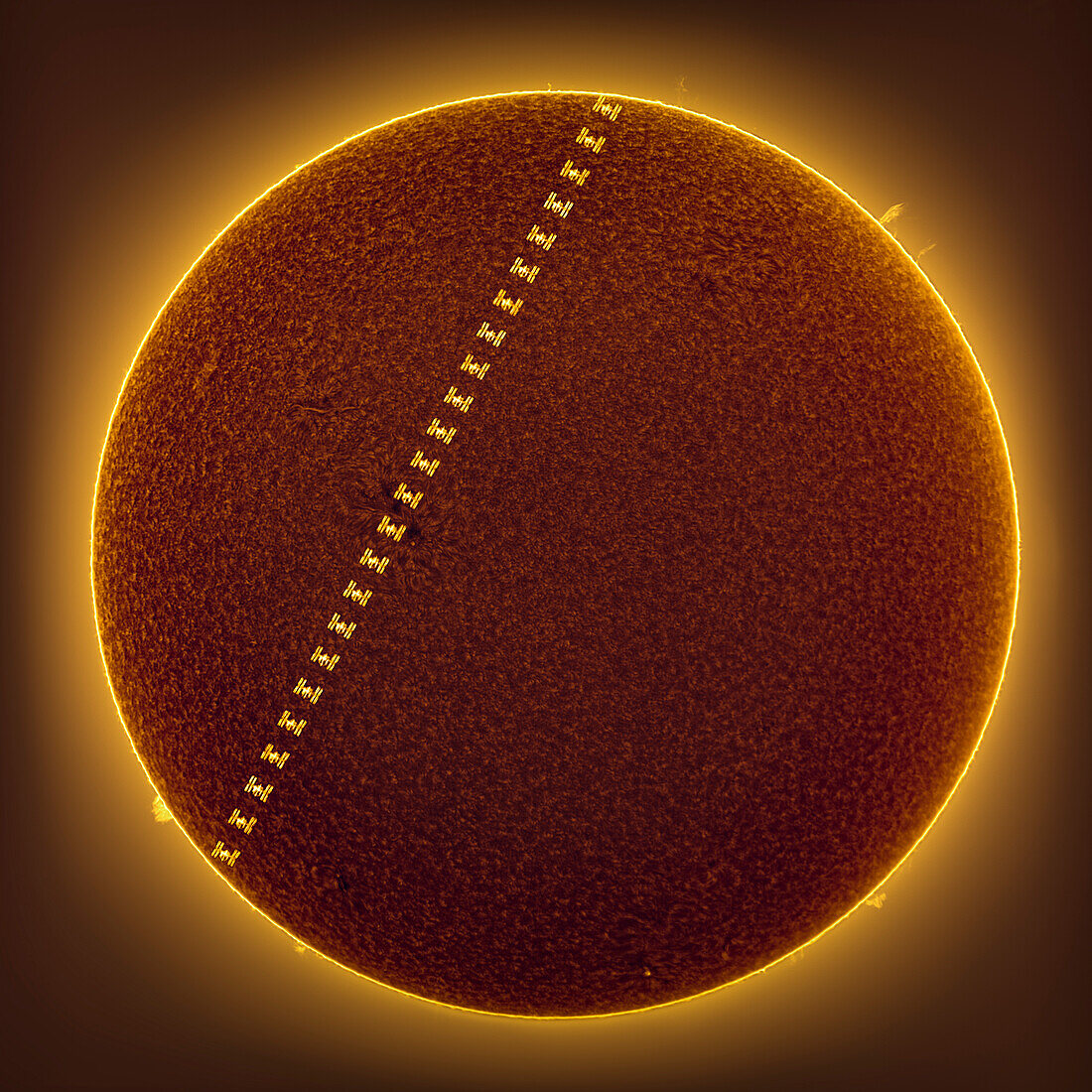ISS transit across the solar disc, 2021