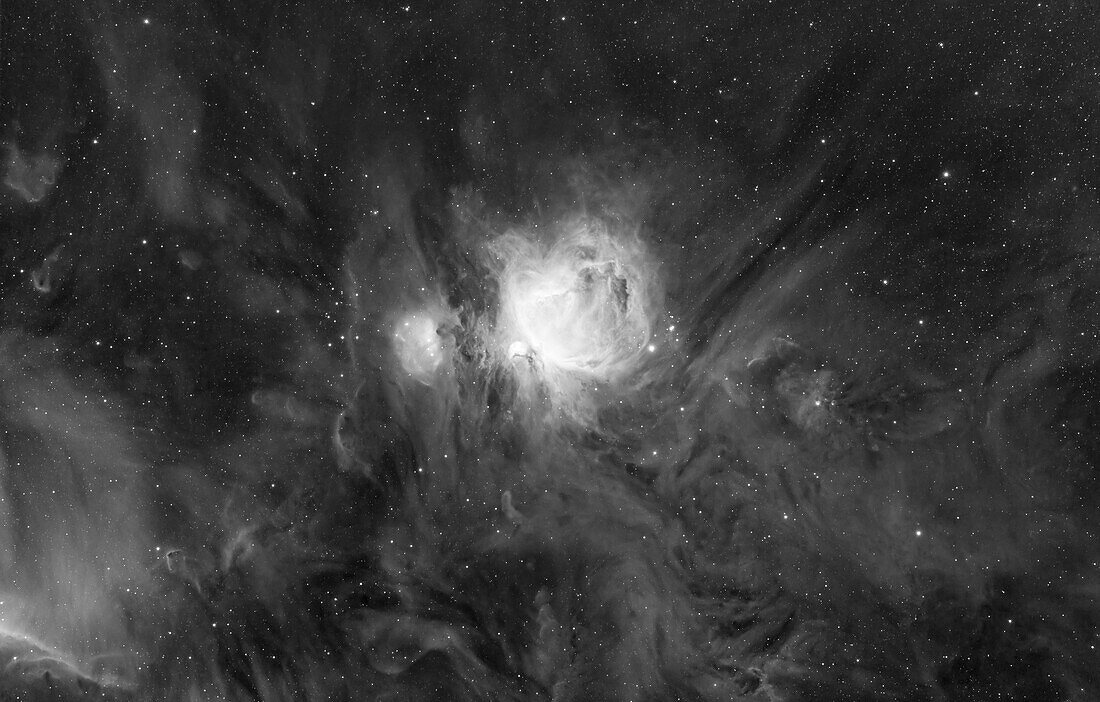 Hydrogen gas clouds in Orion Nebula