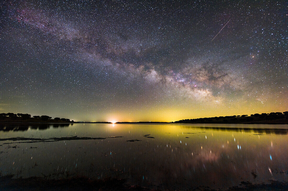 Milky Way rising over Alqueva Lake, Portugal