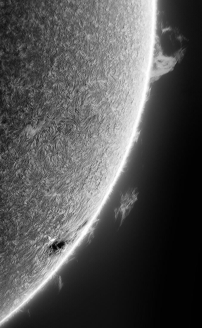 Solar prominence around sun's limb near AR12891
