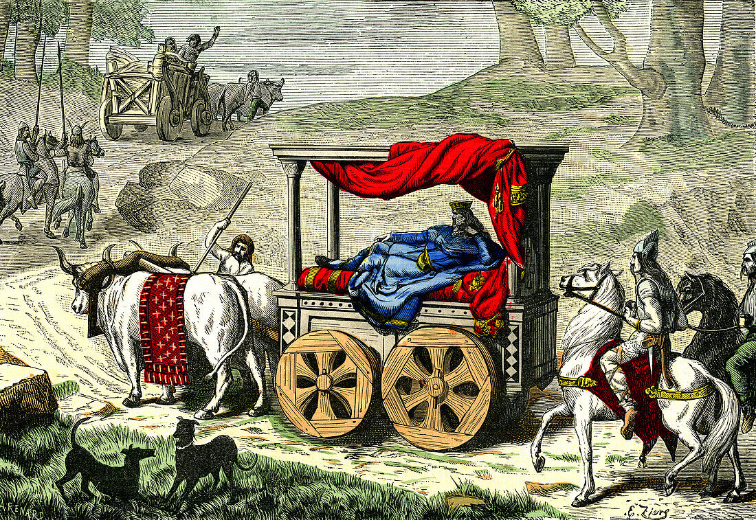 Chariot of a Gallic King, illustration
