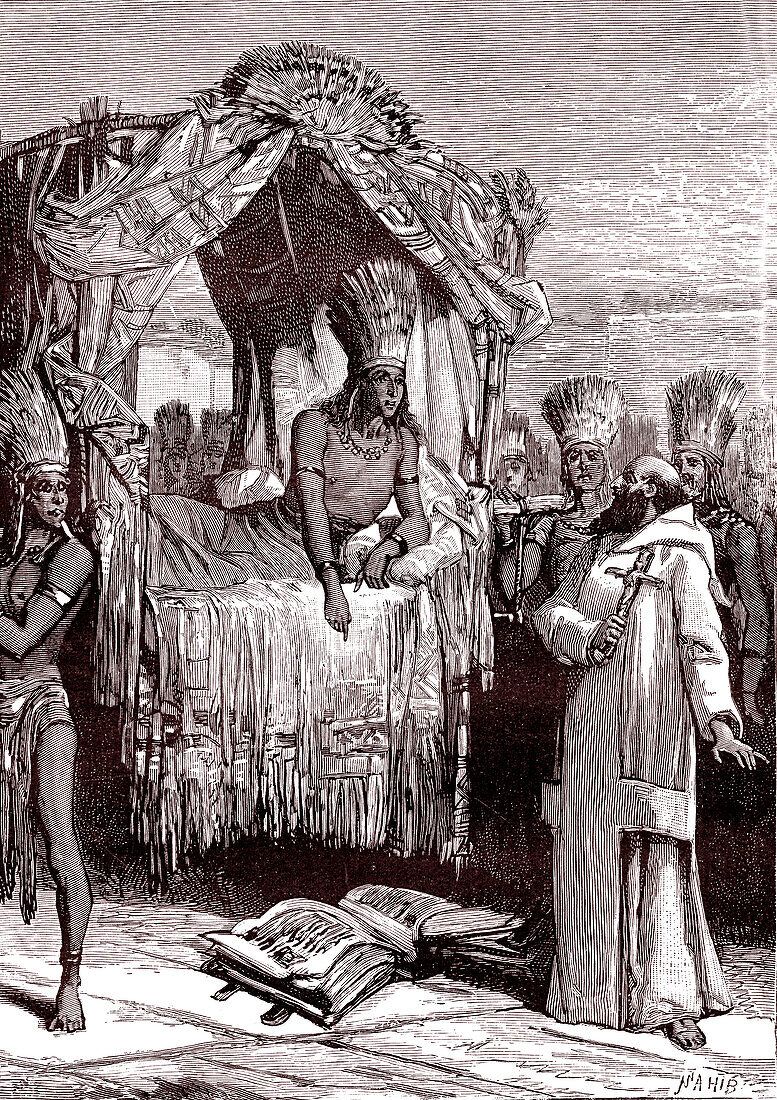 Vincente de Valverde and the Inca emperor Atahualpa