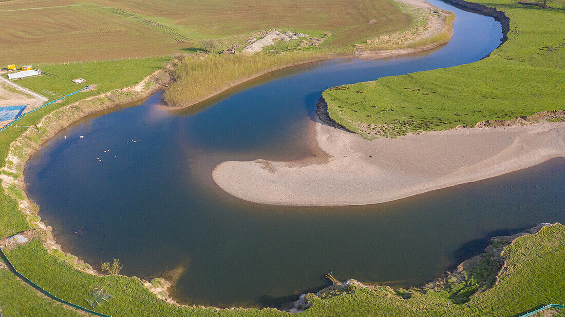 Hard engineering works to protect A40, River Towy, Wales