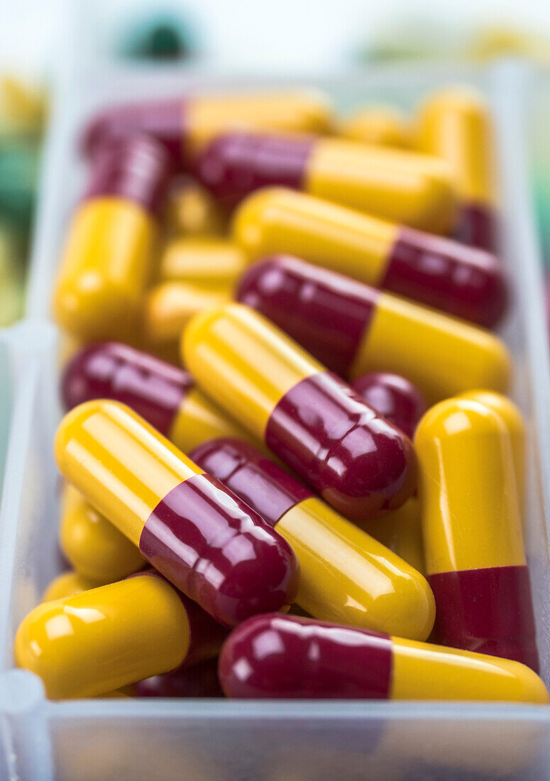 Red and yellow capsules