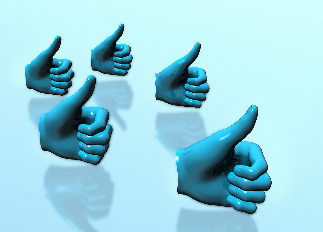 Thumbs up symbols, illustration
