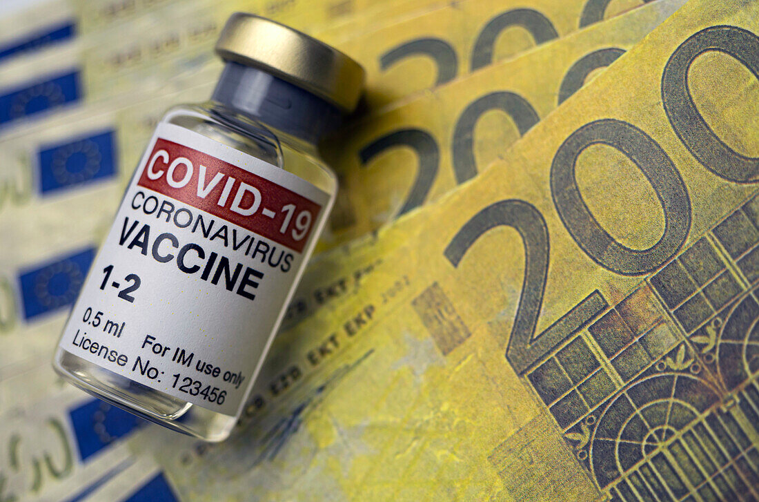 Cost of Covid-19 vaccine, conceptual image