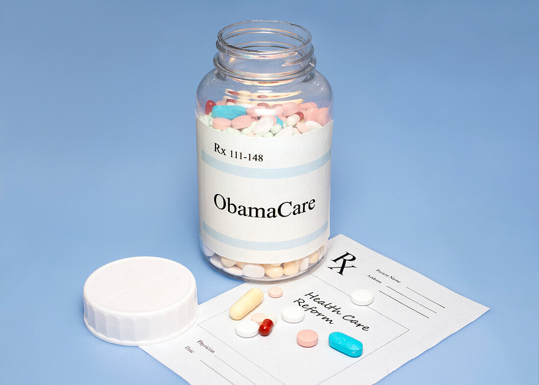 Obamacare prescription, conceptual image