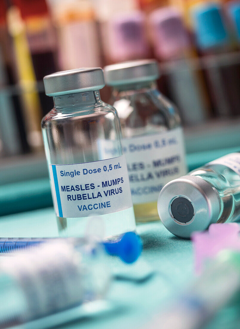 MMR vaccine, conceptual image
