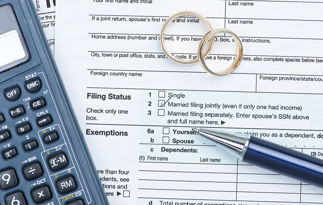 Marriage tax, conceptual image