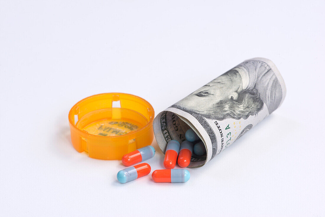 Prescription cost, conceptual image