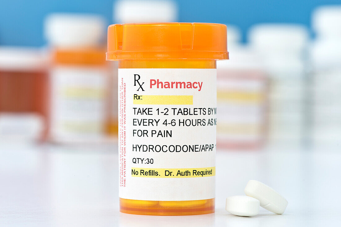 Hydrocodone prescription bottle