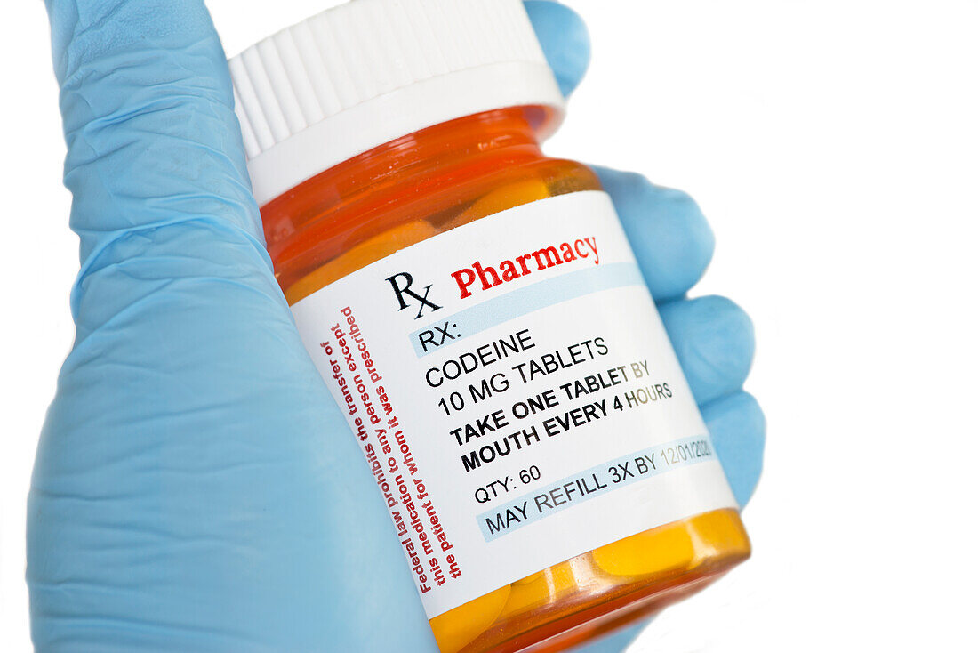 Generic codeine prescription bottle