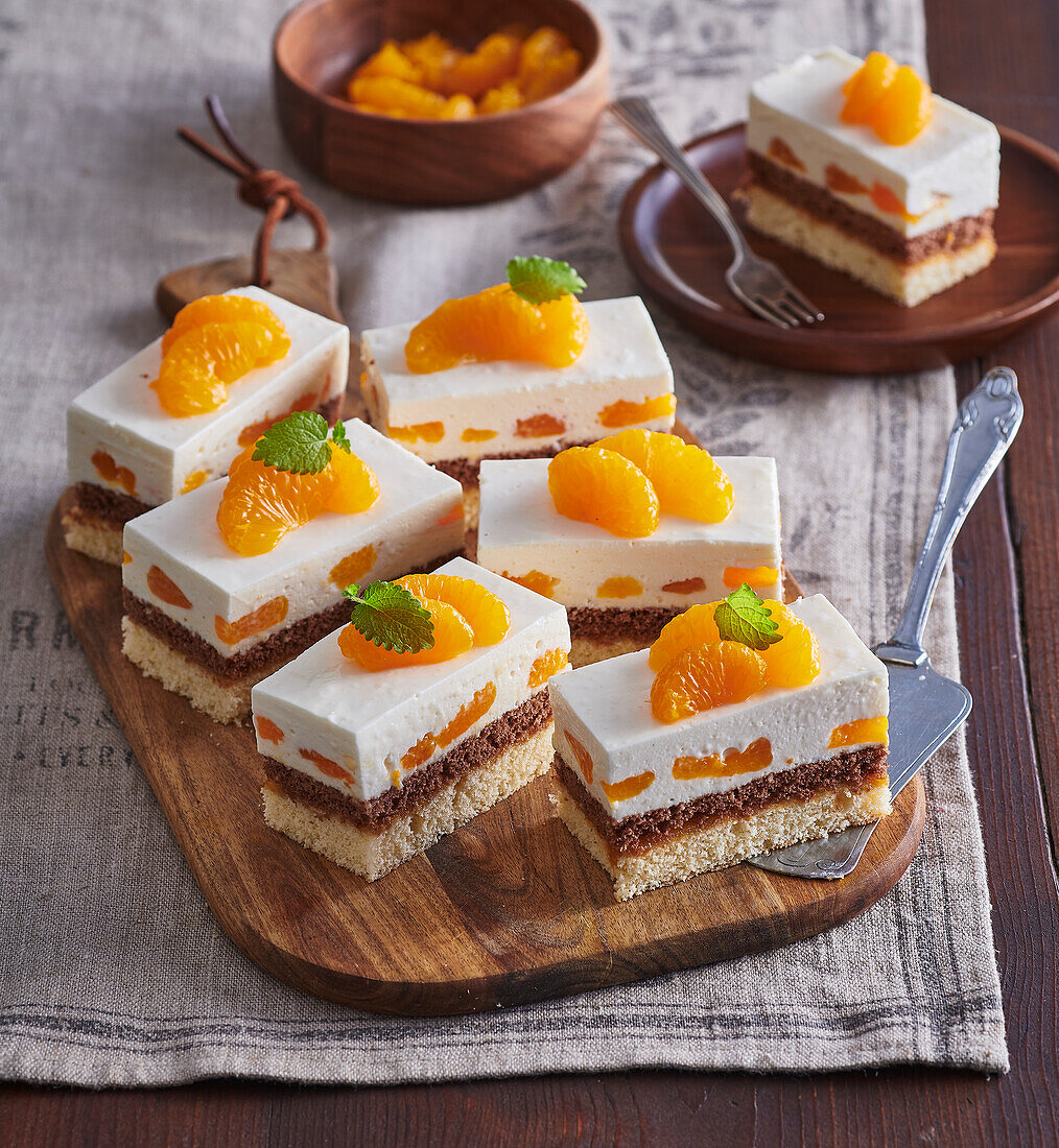 Tangerine and kefir cake bars